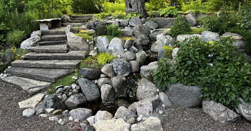 pondless waterfall with natural steps